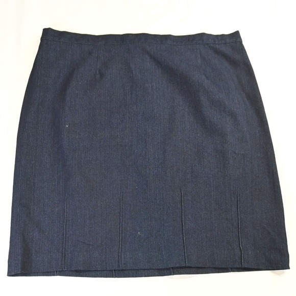 NEW Odeliah 24W Plus Dark Rinse Stretch Denim Jean Stretch Womens Straight Skirt - Picture 5 of 8